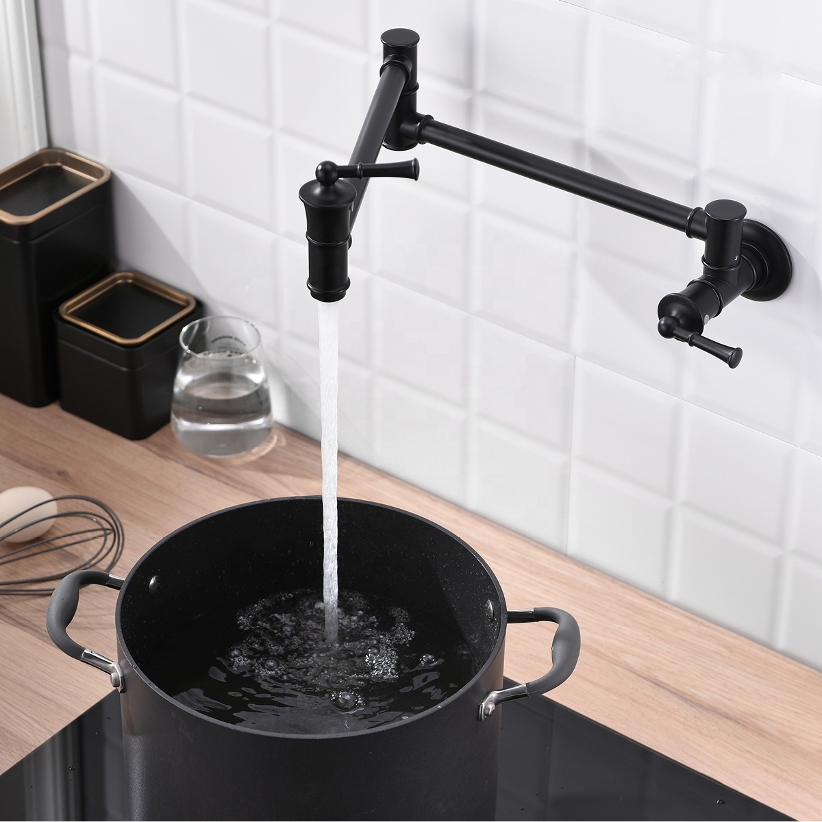 Brass Solid Single Handle Kitchen Faucet Pot Filler Faucet Wall Kitchen Faucet