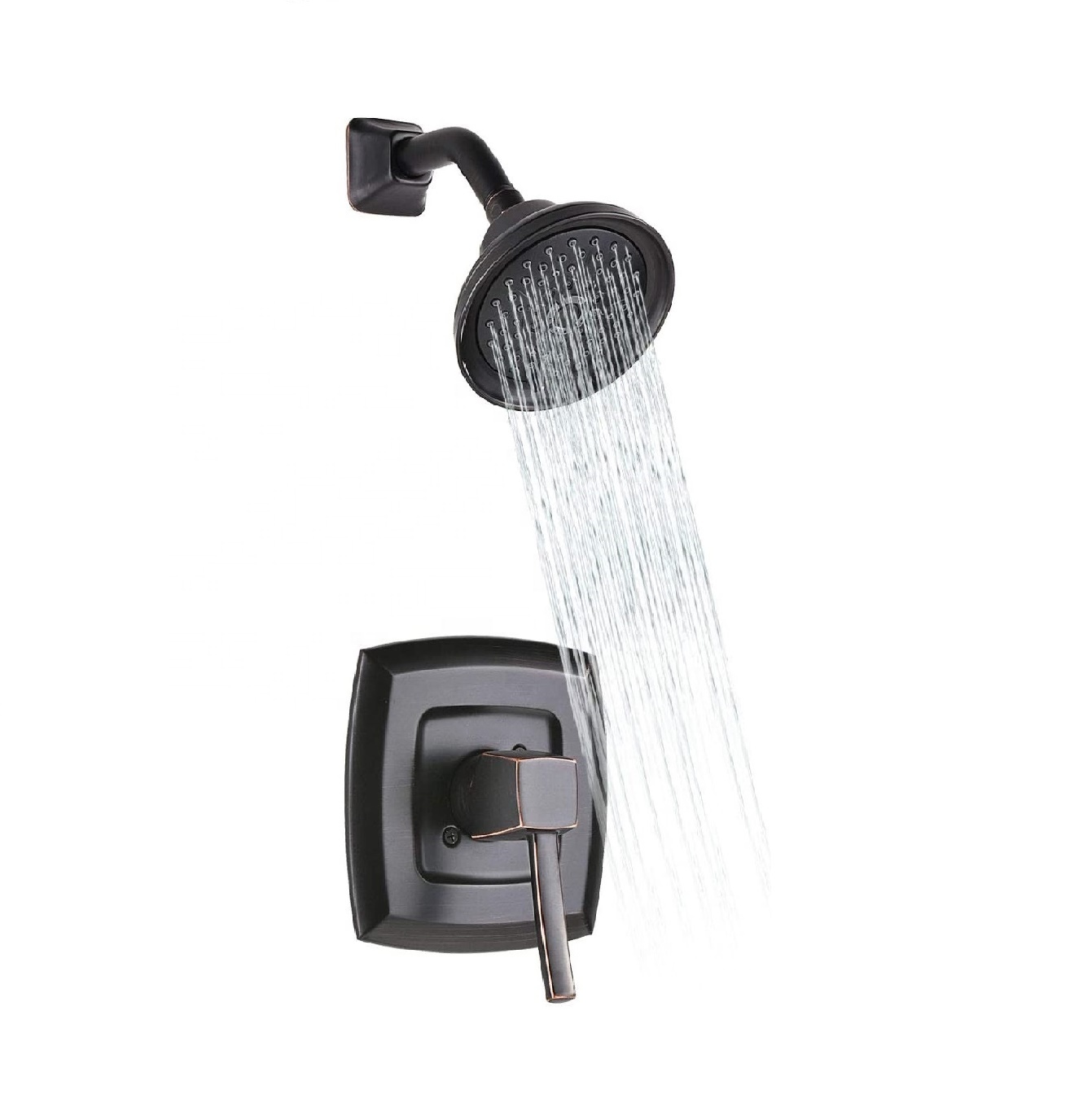 High Pressure Waterfall Tub Faucet Bronze Black Shower Set For Washroom