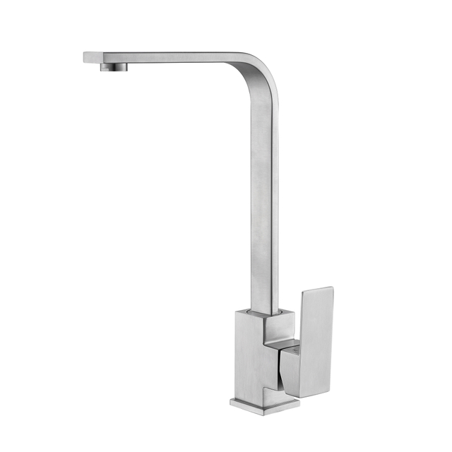 cUPC Brushed Nickle Stainless Steel 304 Square Shaped Kitchen Sink Faucet