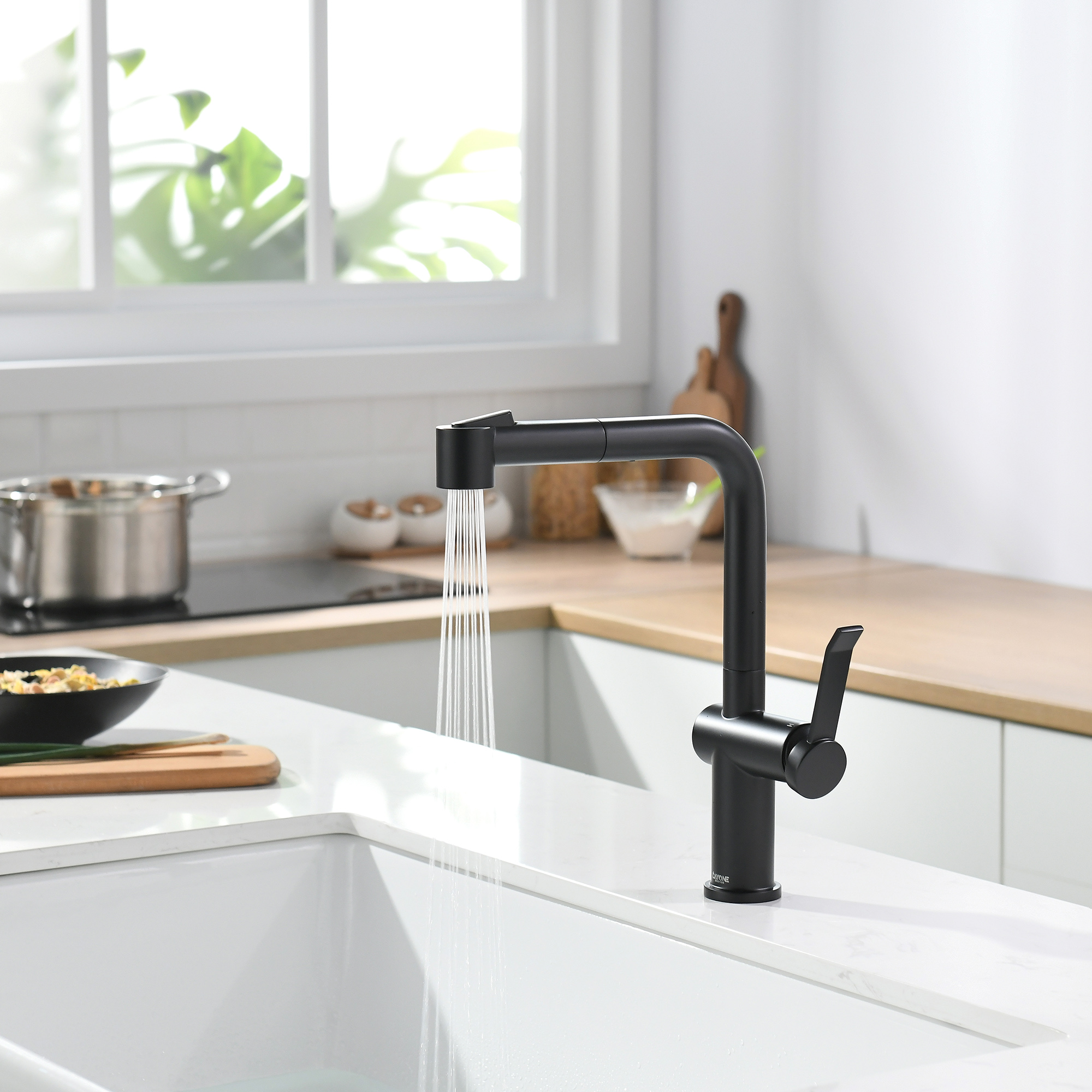 Black Stainless New Design Single Hole Pull Out Kitchen Faucets