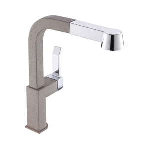 Oatmeal Color Modern Kitchen Faucets Square Kitchen Faucet Pullout
