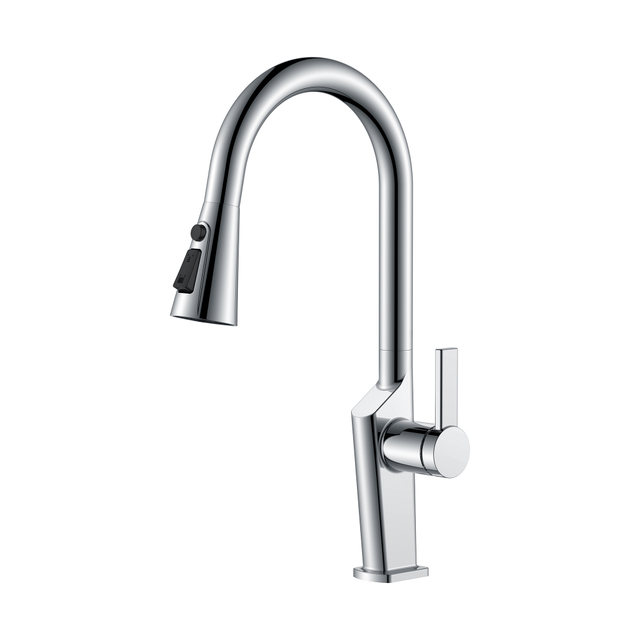 Chrome Square Shape Pull Down Kitchen Faucets Modern Kitchen Faucets 