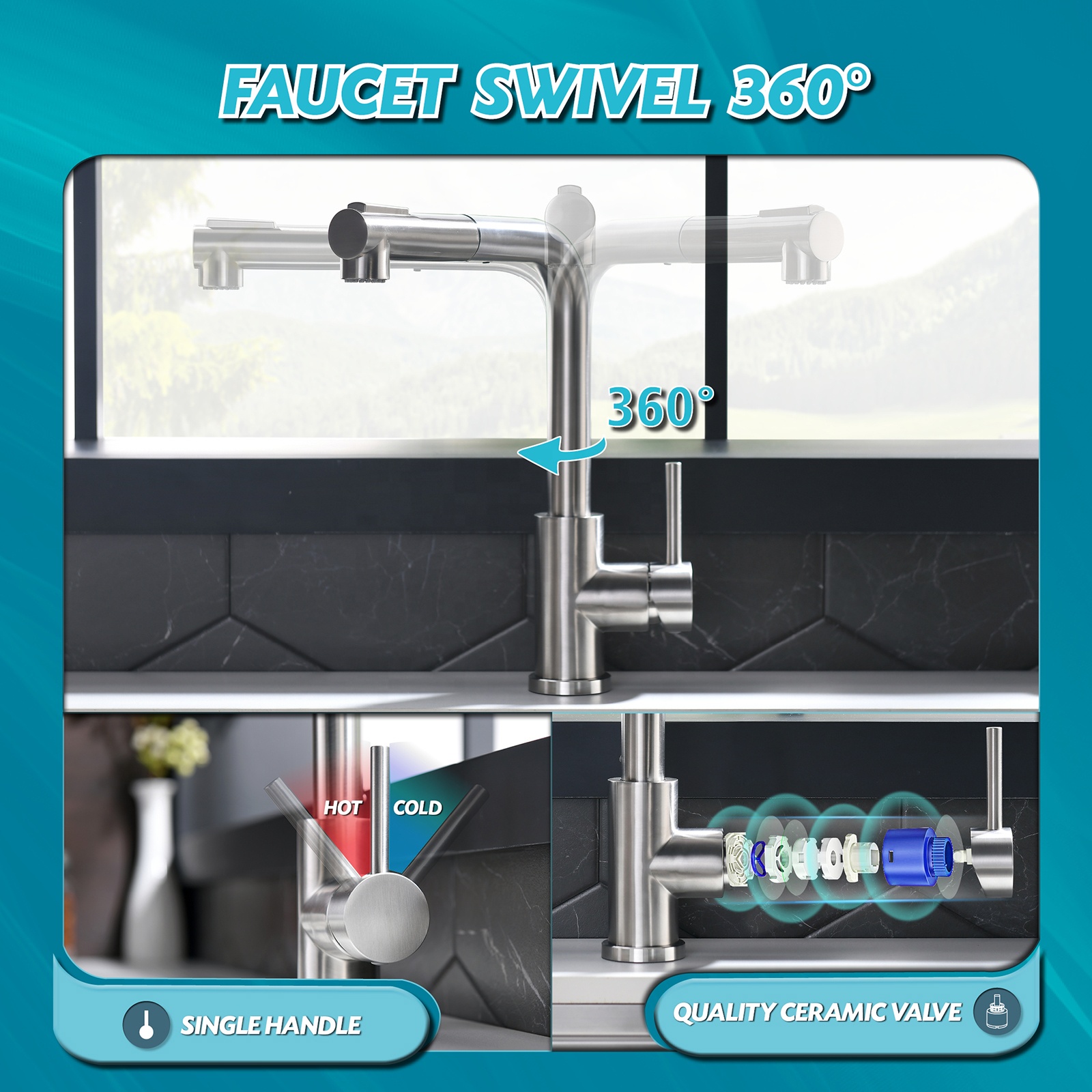 Low Price Kitchen Faucet Kitchen Sink Faucet 304 Stainless Steel Pull Out Kitchen Faucet