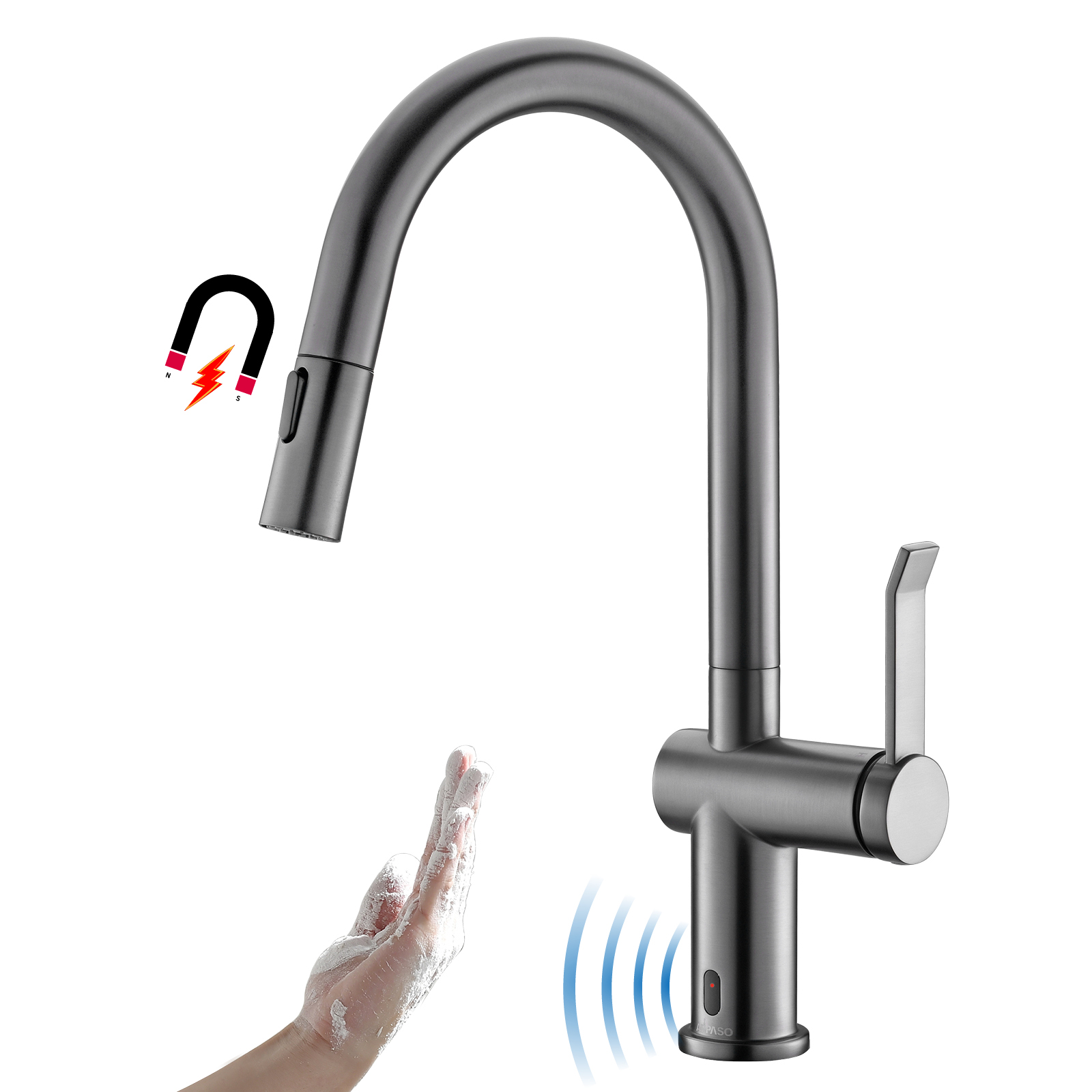 Automatic Kitchen Sink Mixer Pull Down Touchless Faucet Sensor European Style Smart Kitchen Faucet