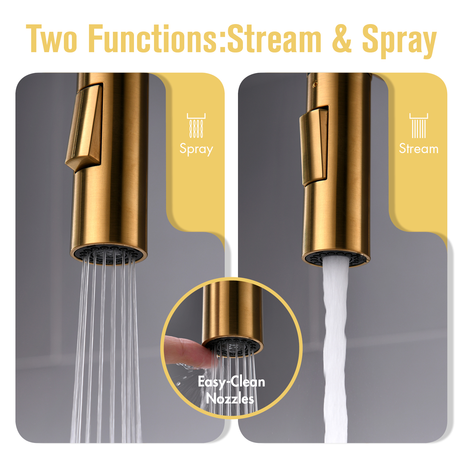 Best Selling Factory Direct Supply Luxury Gold Mixer Pull Down Kitchen Faucet Taps