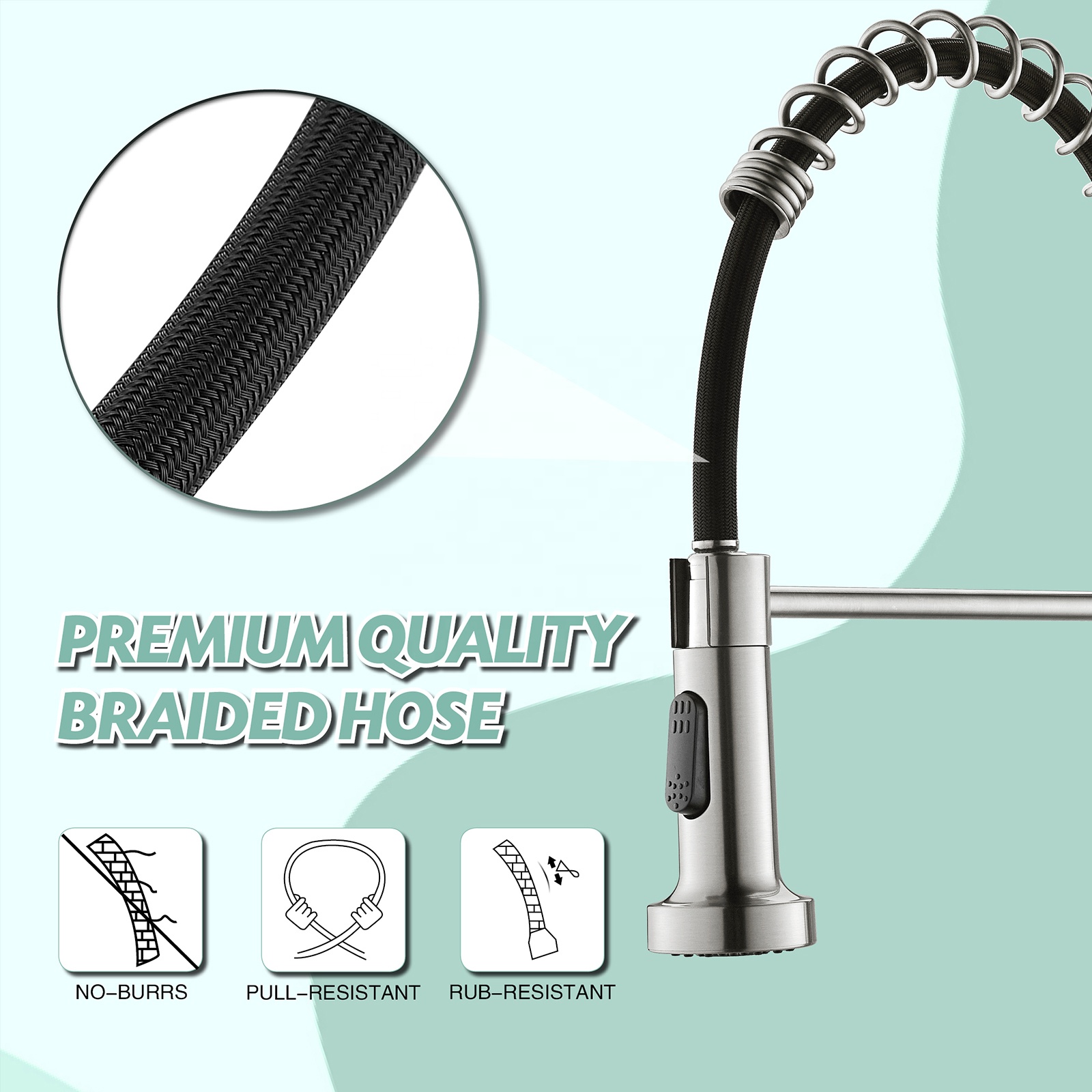 Hot Sale Pull Down Kitchen Faucet Stainless Steel 304 Water Tap Kitchen Faucet