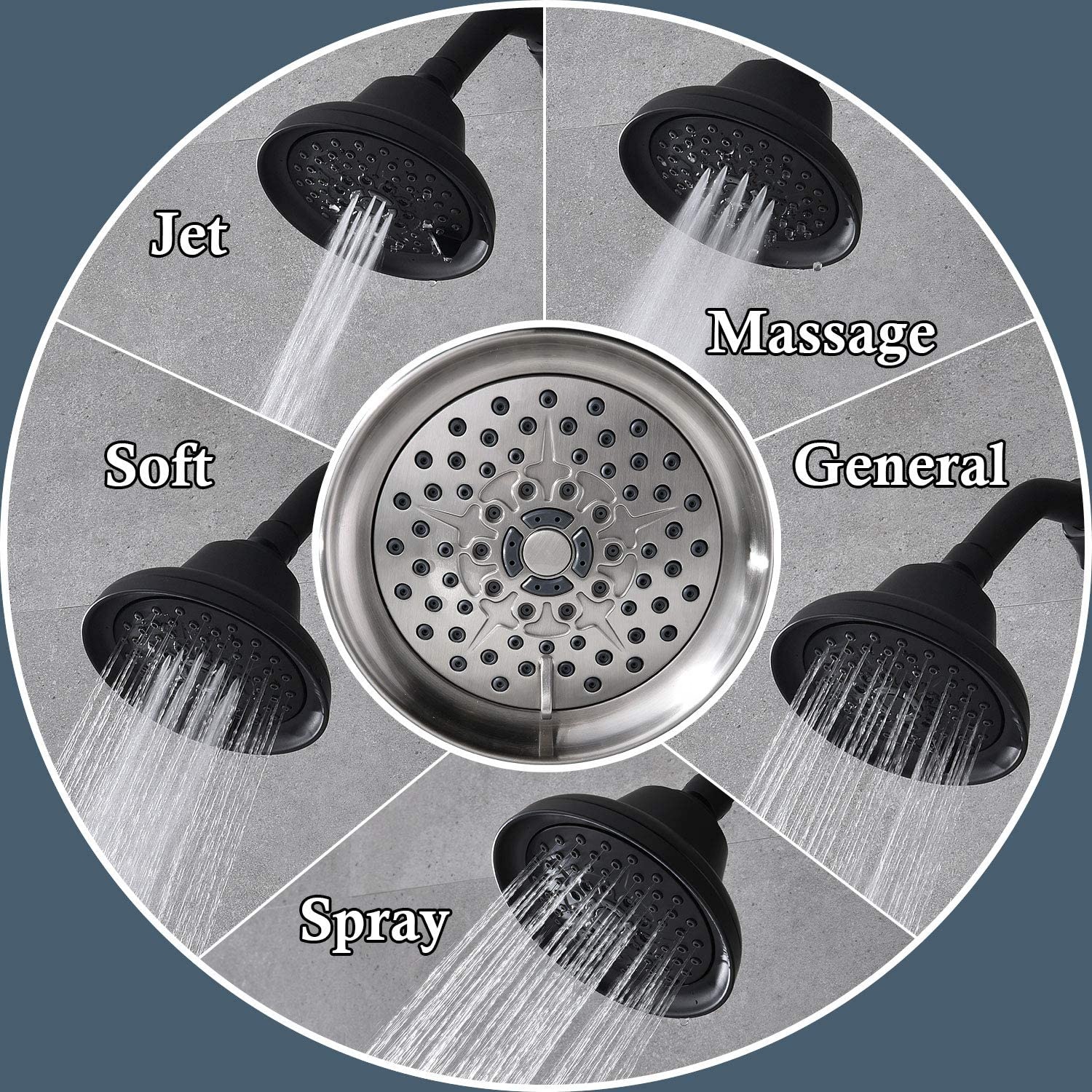 Lvtian Sanitary Ware Faucet Mixer Wall Shower Black Rainfall Shower Faucet Set