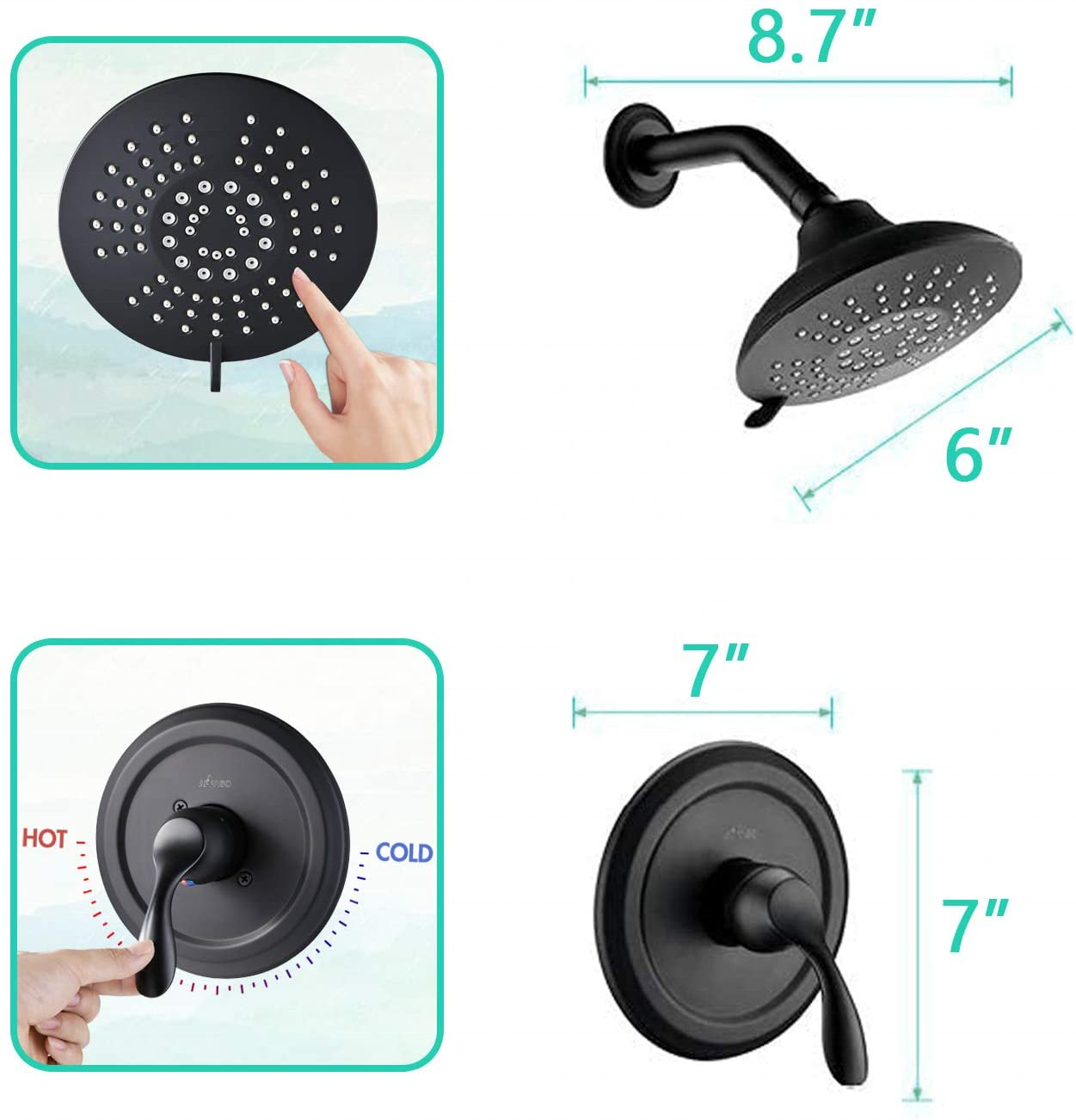 Black Shower Faucet Set Single Handle Shower Faucet Bath Shower Sets