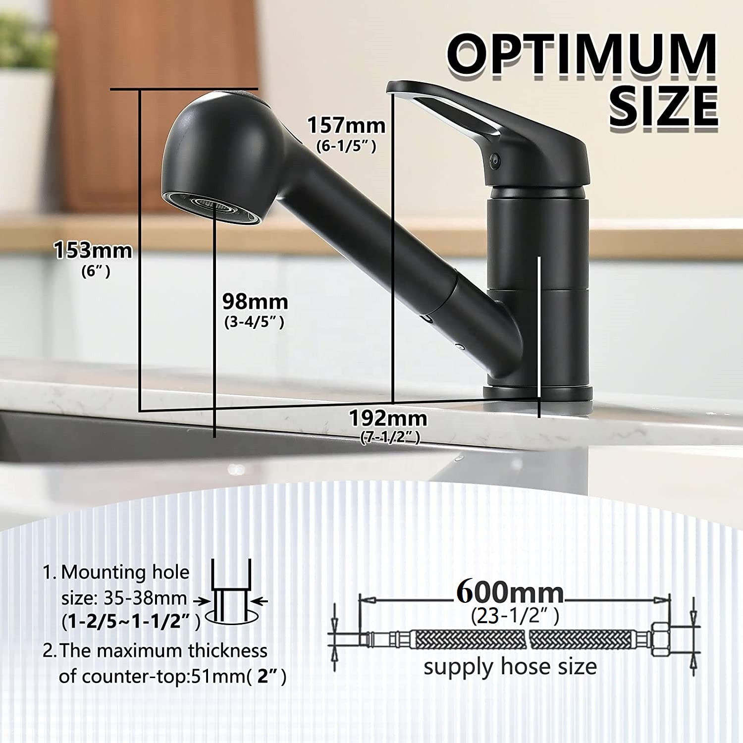 APS308-MB Kitchen Faucets For Sale Black Single Hole Kitchen Faucet Kitchen Faucet Pullout