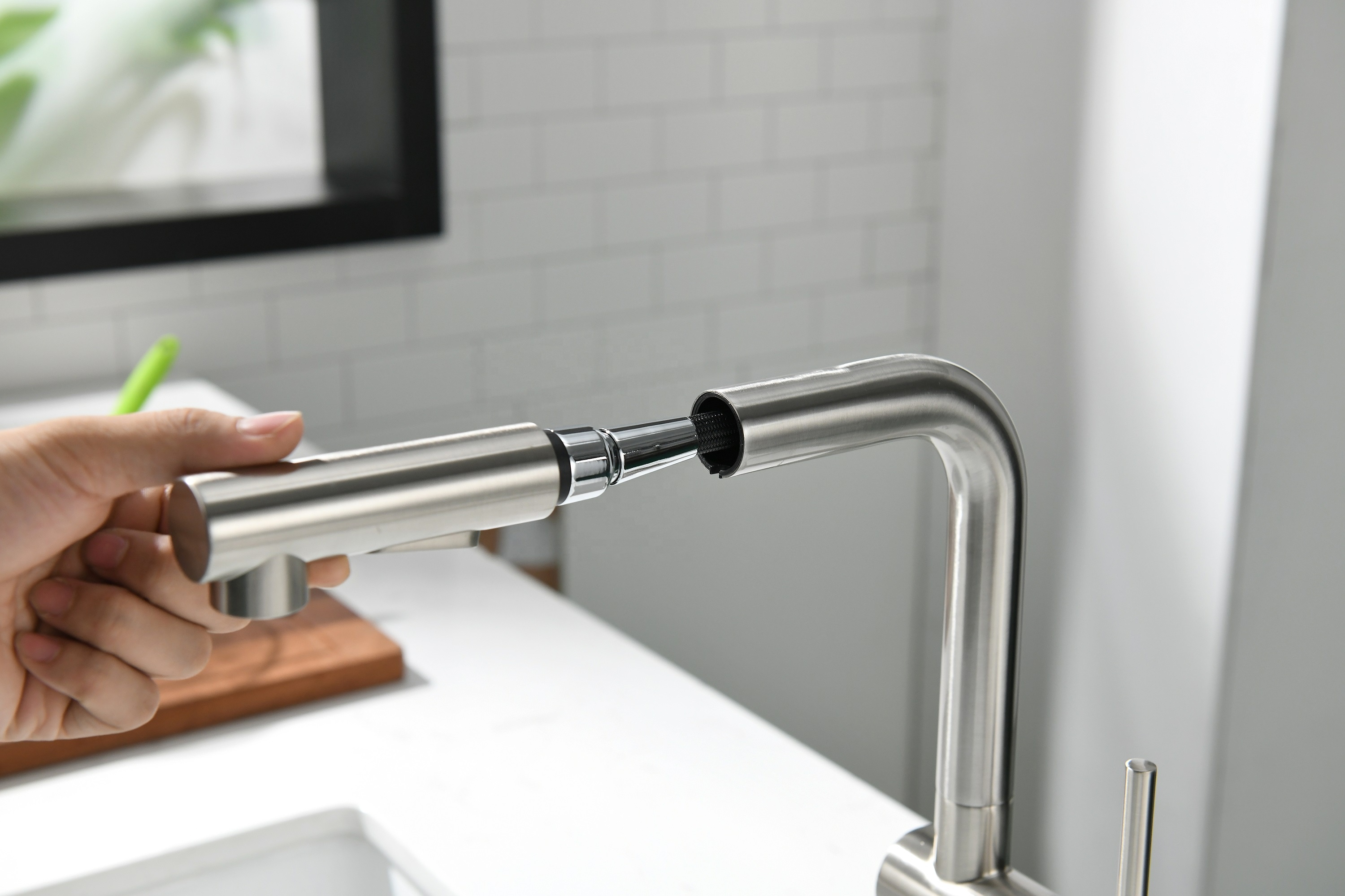 European Style Brushed Kitchen Faucet Kitchen Sink Faucet Pull Out Kitchen Faucet New
