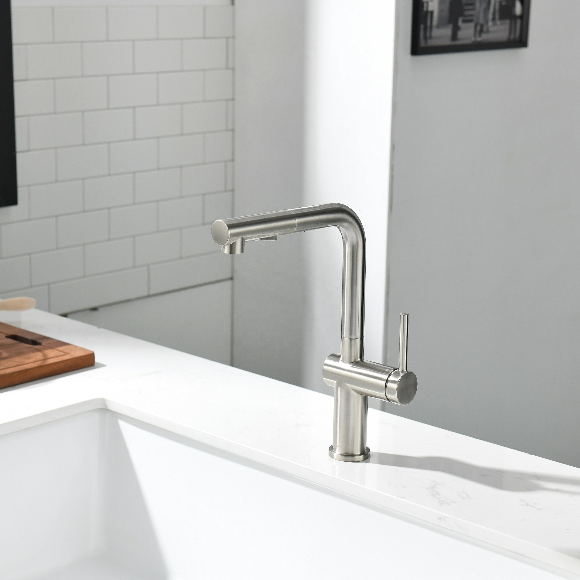 European Style Brushed Kitchen Faucet Kitchen Sink Faucet Pull Out Kitchen Faucet New