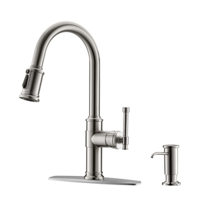 Kitchen Faucet With Sprayer And Soap Dispenser Brushed Nickel Kitchen Faucets Pull Down Kitchen Faucets