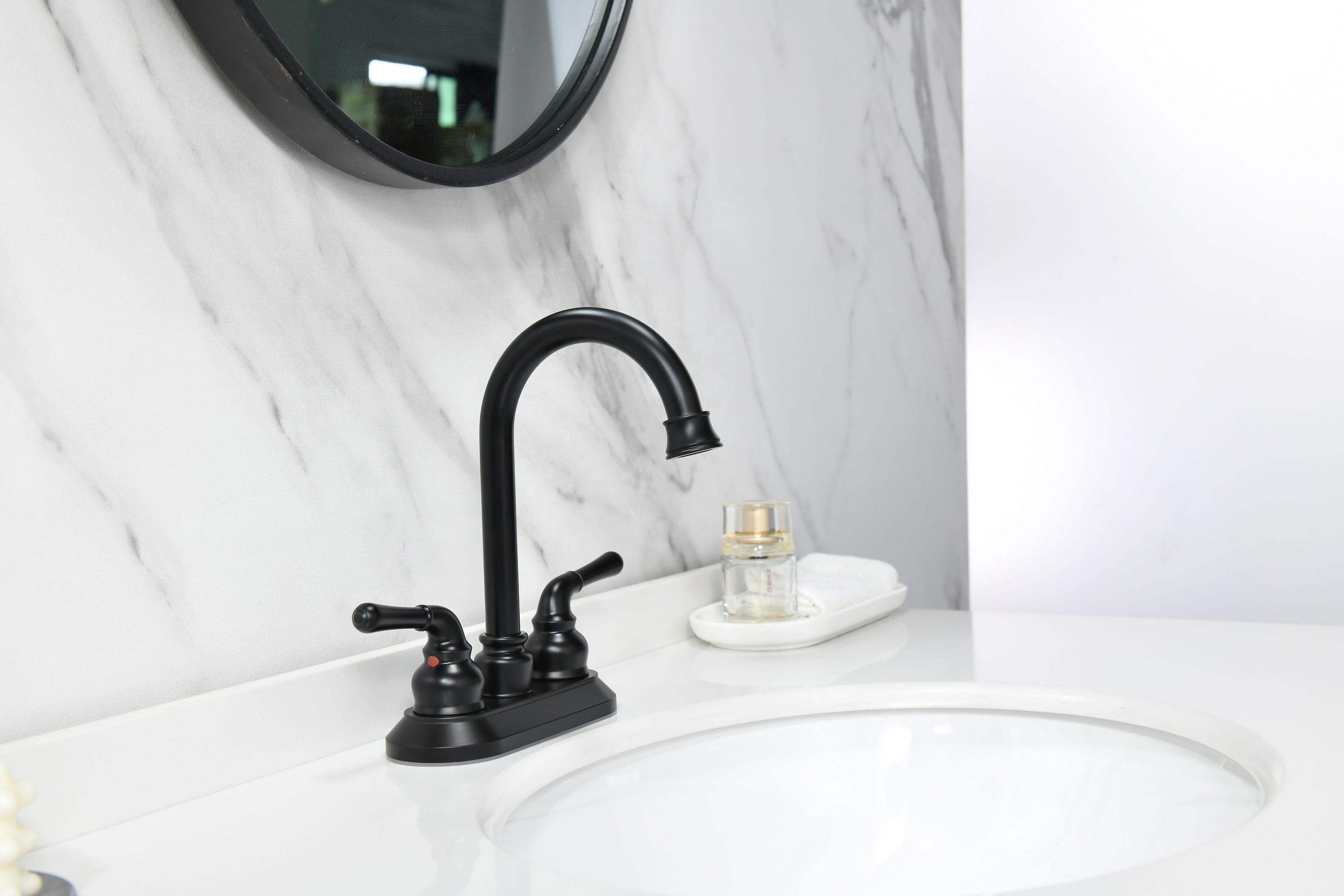 Black Vanity Faucet Bathroom Bathtub Faucets With 2 Handles Hot Cold Matt Bathroom Basin Faucet