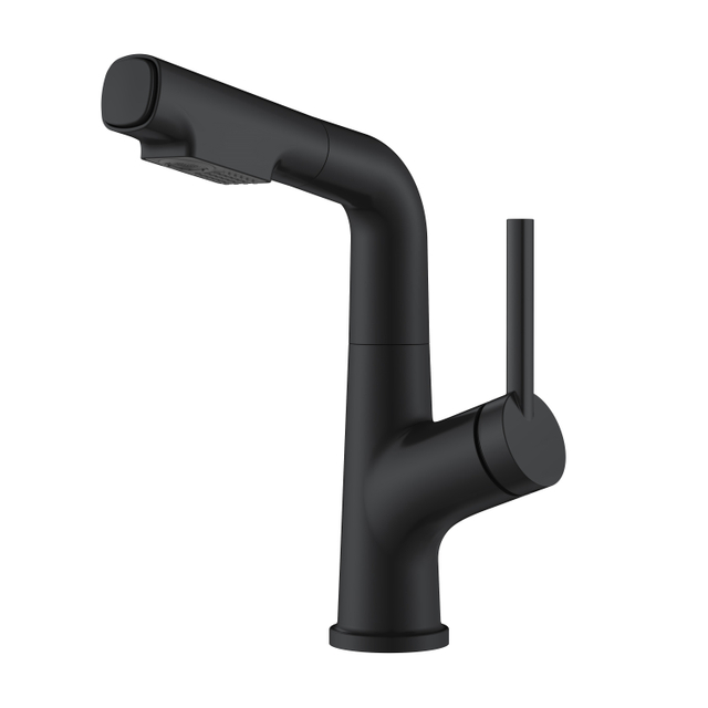 Black Adjustable Hieght Bathroom Faucet Pull Out Bathroom Faucet