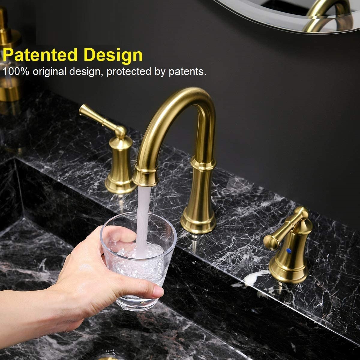 3 Hole Classic Basin Faucet Gold Color Bathroom Faucets Wash Basin Faucet For Bathroom