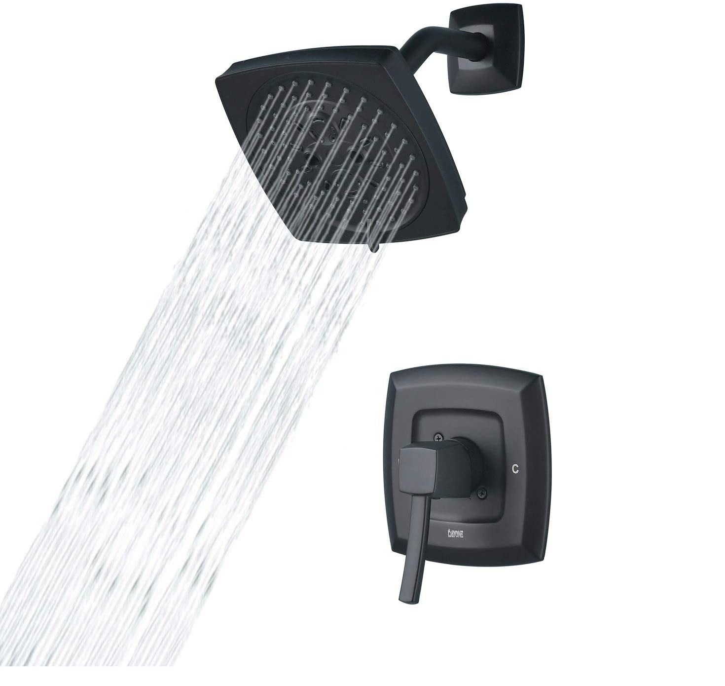 Quality Assurance Best Selling Hotel Bathroom Rain Shower Faucet Set Black Bath Set