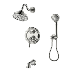 Bathtub Shower Faucet with 2 Handles Brushed Nickel Shower Faucet 