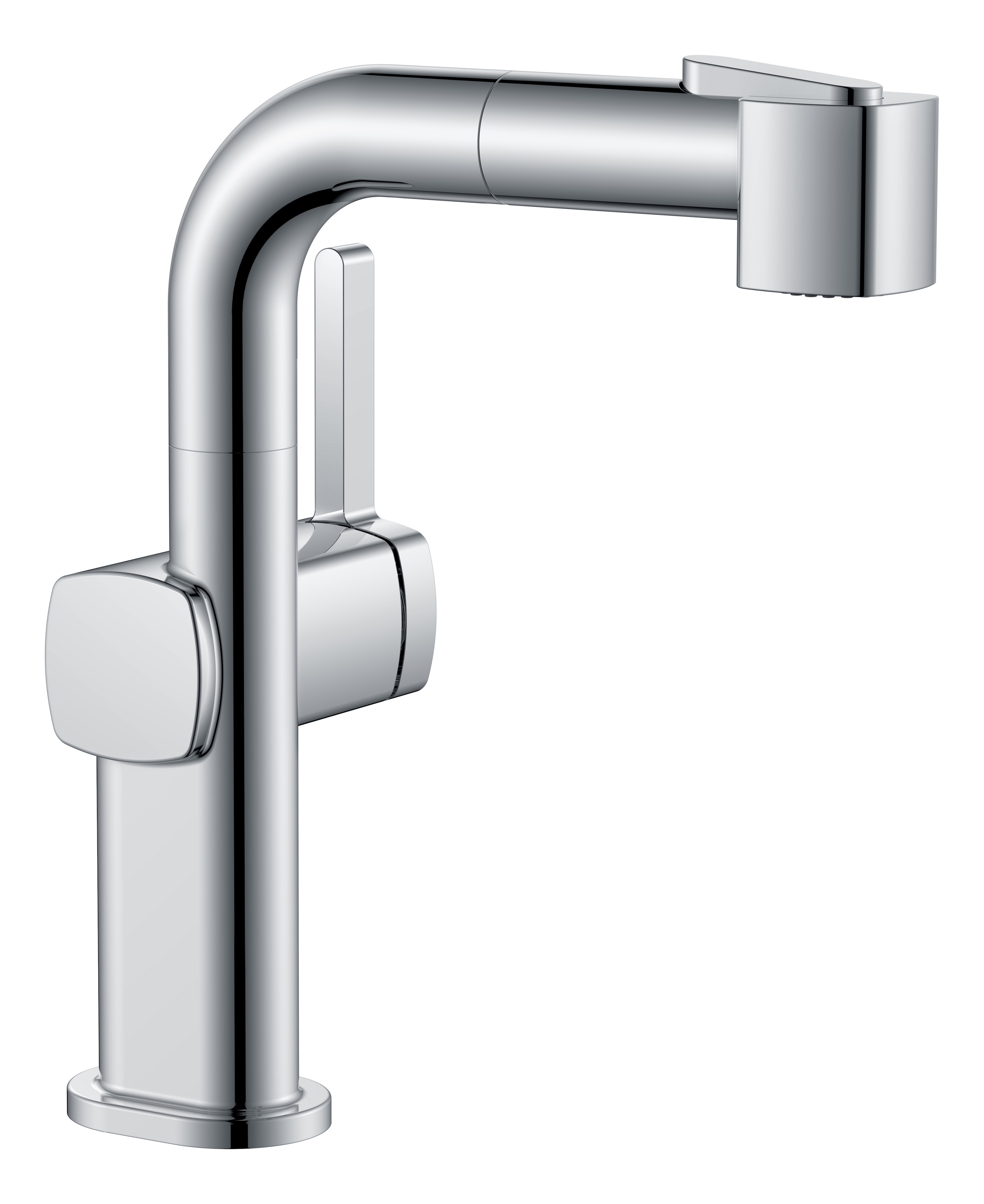 Balck Stainless Adjustable Height Single Hole Bathroom Faucet