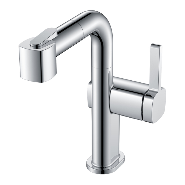 Chrome Adjustable Hieght Single Hole Bathroom Faucet