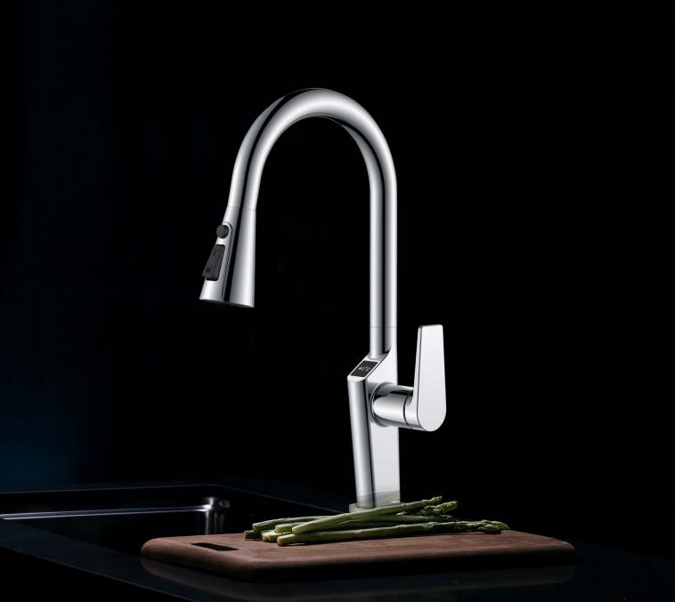 Gun Metal Square Design Pull Down Kitchen Faucets Modern Kitchen Faucets