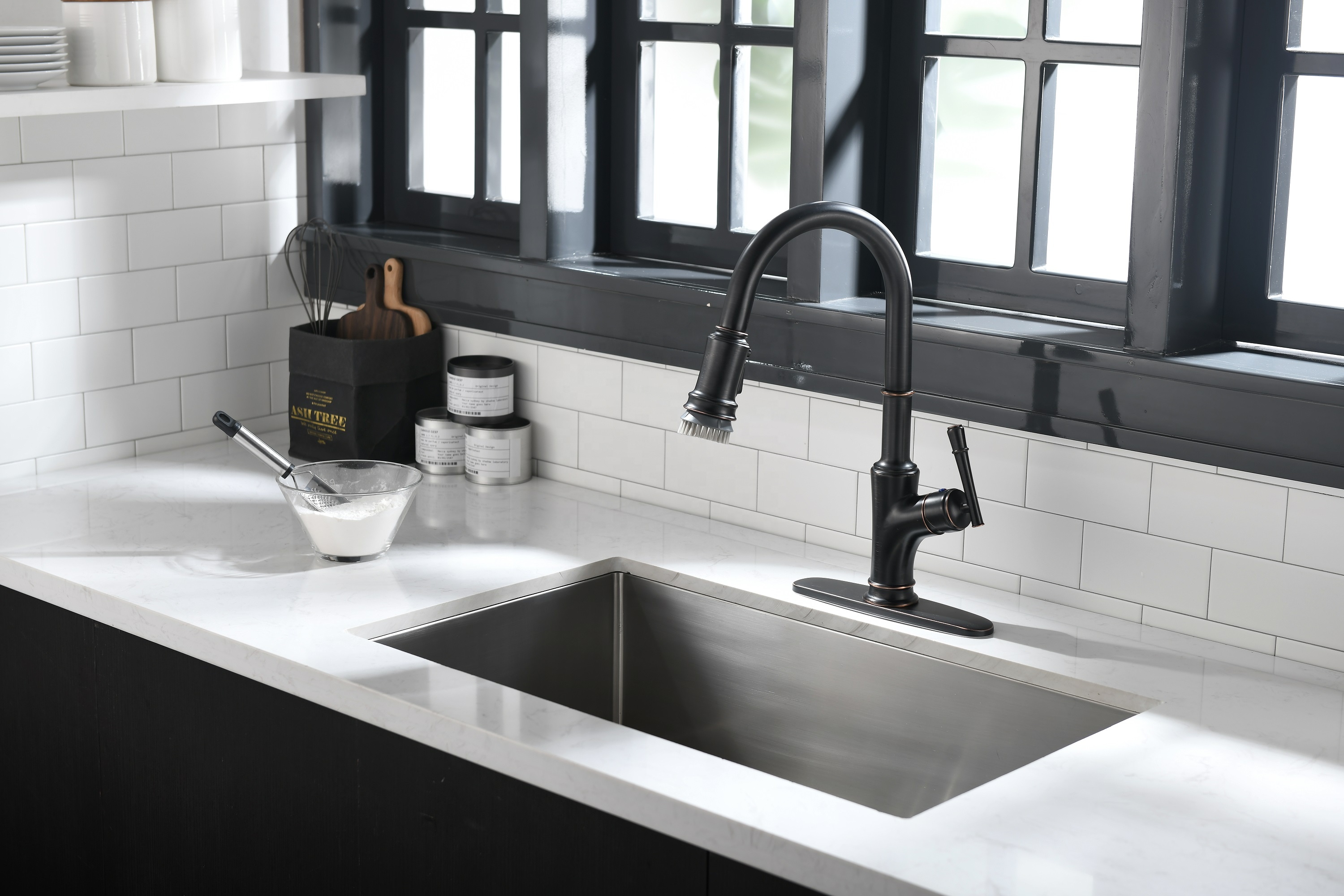 APS135-ORB Oil Rubbed Bronze Kitchen Faucet 3 Way Kitchen Faucet Sink Taps CUPC Kitchen Faucet