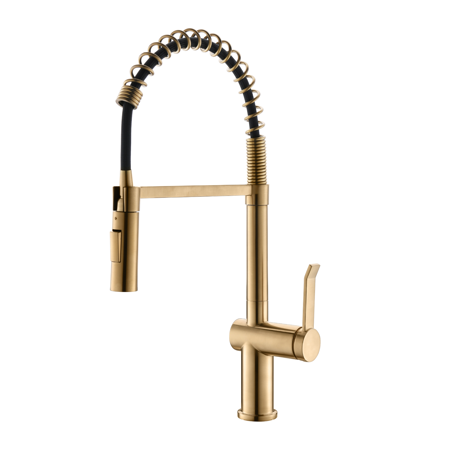 Kaiping Excellent Quality Hot And Cold Water Mixer Cupc Single Hole Brass Modern Pull Out Black Kitchen Faucet