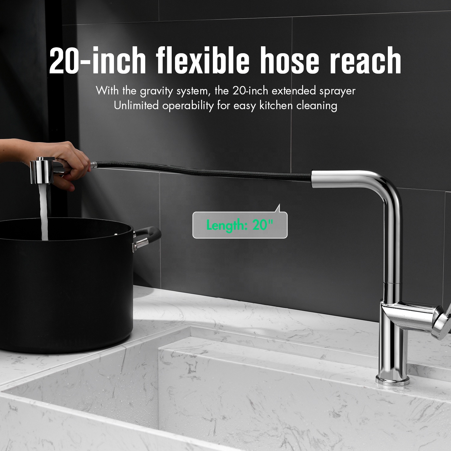 Hot Selling Steel Faucets Kaiping Kitchen Taps Sink Faucet Fashion Pull Kitchen Faucet