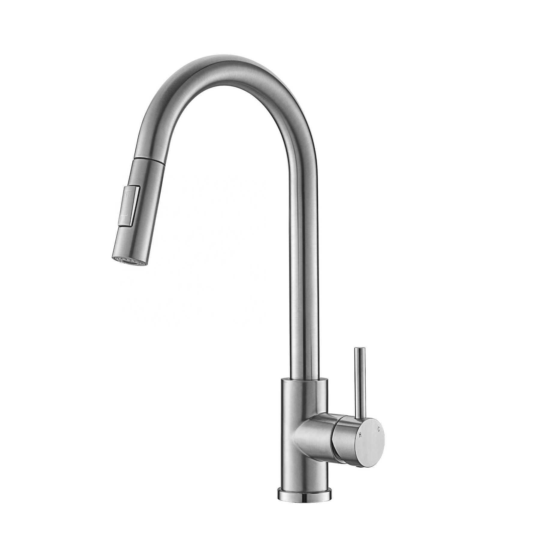 APS209-BN 2-Function Kitchen Tap Single Handle 360 Degree Brushed Nickle Pull Down Kitchen Faucet
