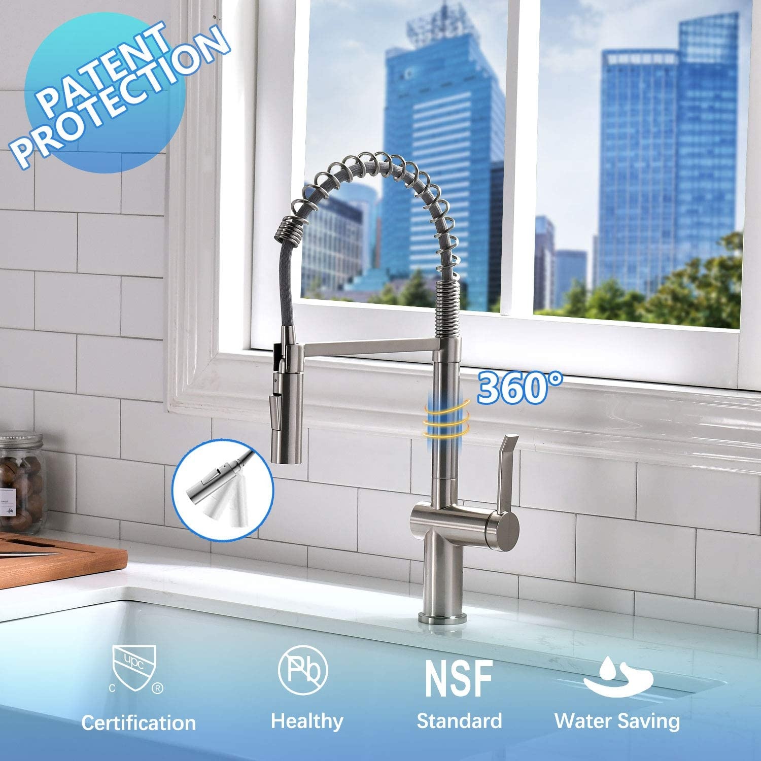 China Best Kitchen Sink Faucets Long Neck Kitchen Spring Faucet Flexible Faucet Kitchen