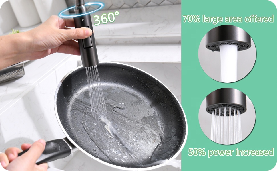 APS238-MB Kitchen Sink Faucet Black Flexible Kitchen Faucet Hose Sus304 Kitchen Faucet