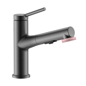 Gun Metal Basin Faucet Black Bathroom Faucet with Beauty Brush