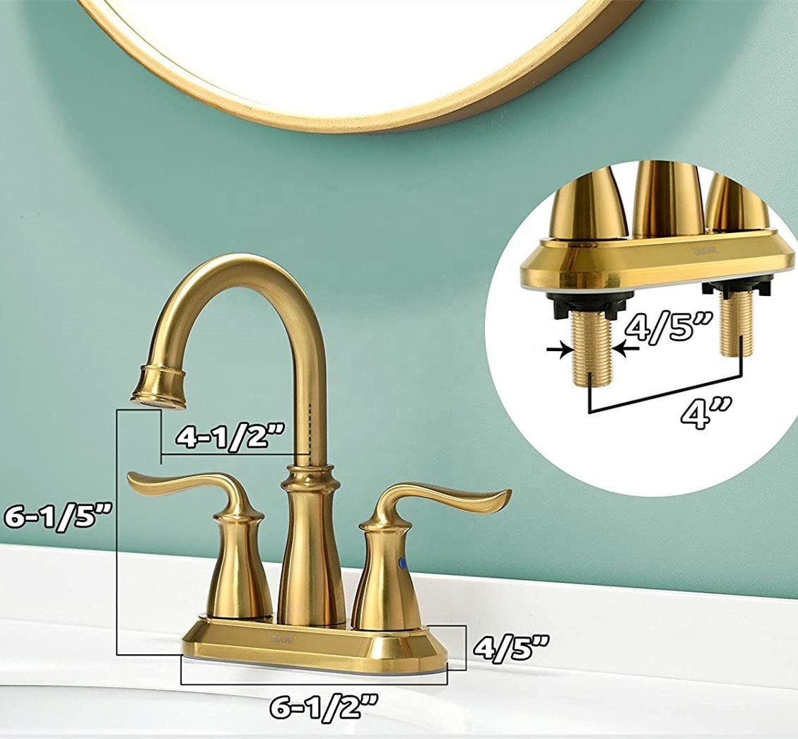 Factory Supplier American Classic Water Mixer Faucets Three Holes Dural Handles Tap Basin Faucet