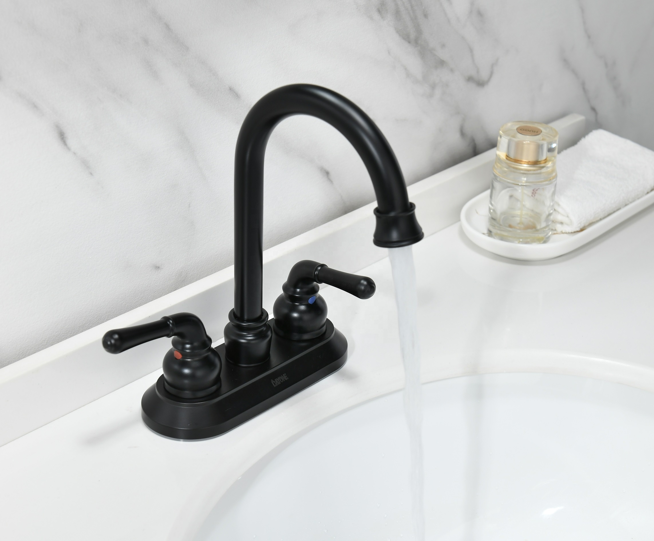 Hot Sale American Style Classical Style Two Handles Black Basin Faucet Tap