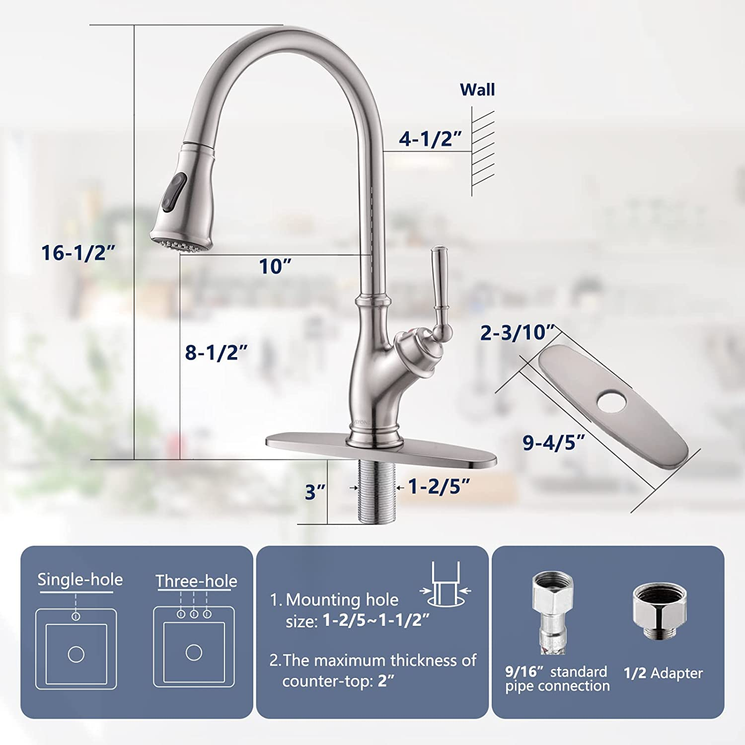Brushed Nickel Kitchen Faucet Single Hole Best Pull Down Kitchen Faucet