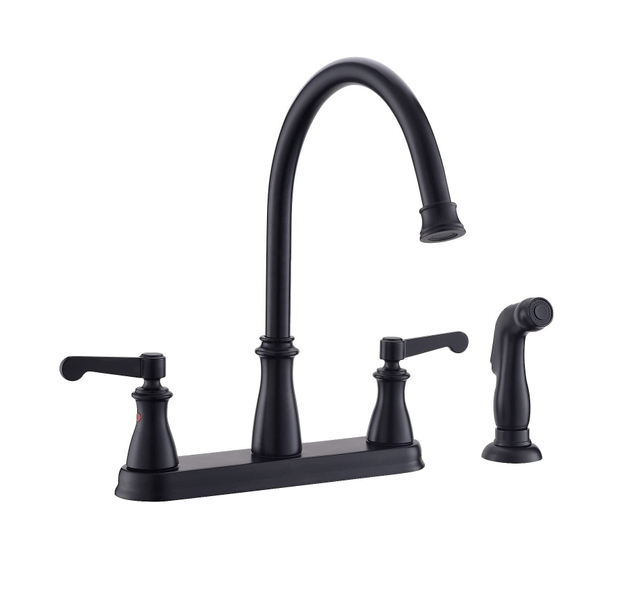 Kitchen Faucet With Side Spray Double Handle Kitchen Faucet Black Matte Kitchen Faucet