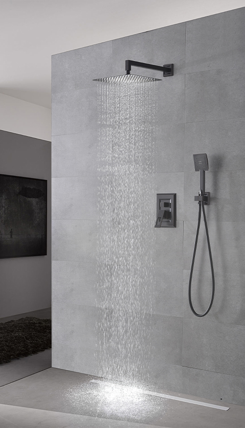 black shower faucet