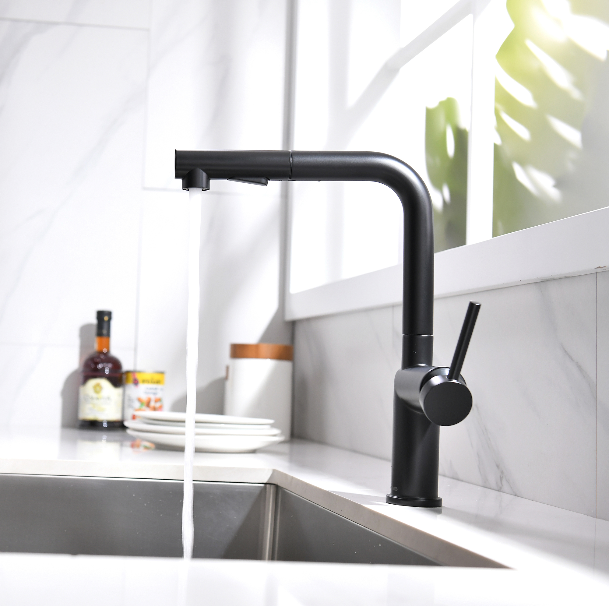 Best Pull Out Single Handle Black Modern Kitchen Faucets