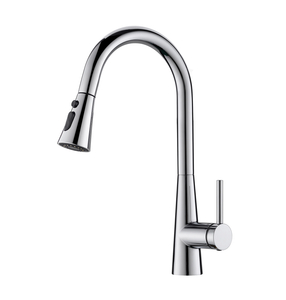 Pull Down Sprayer Swan Neck Kitchen Faucet in Chrome