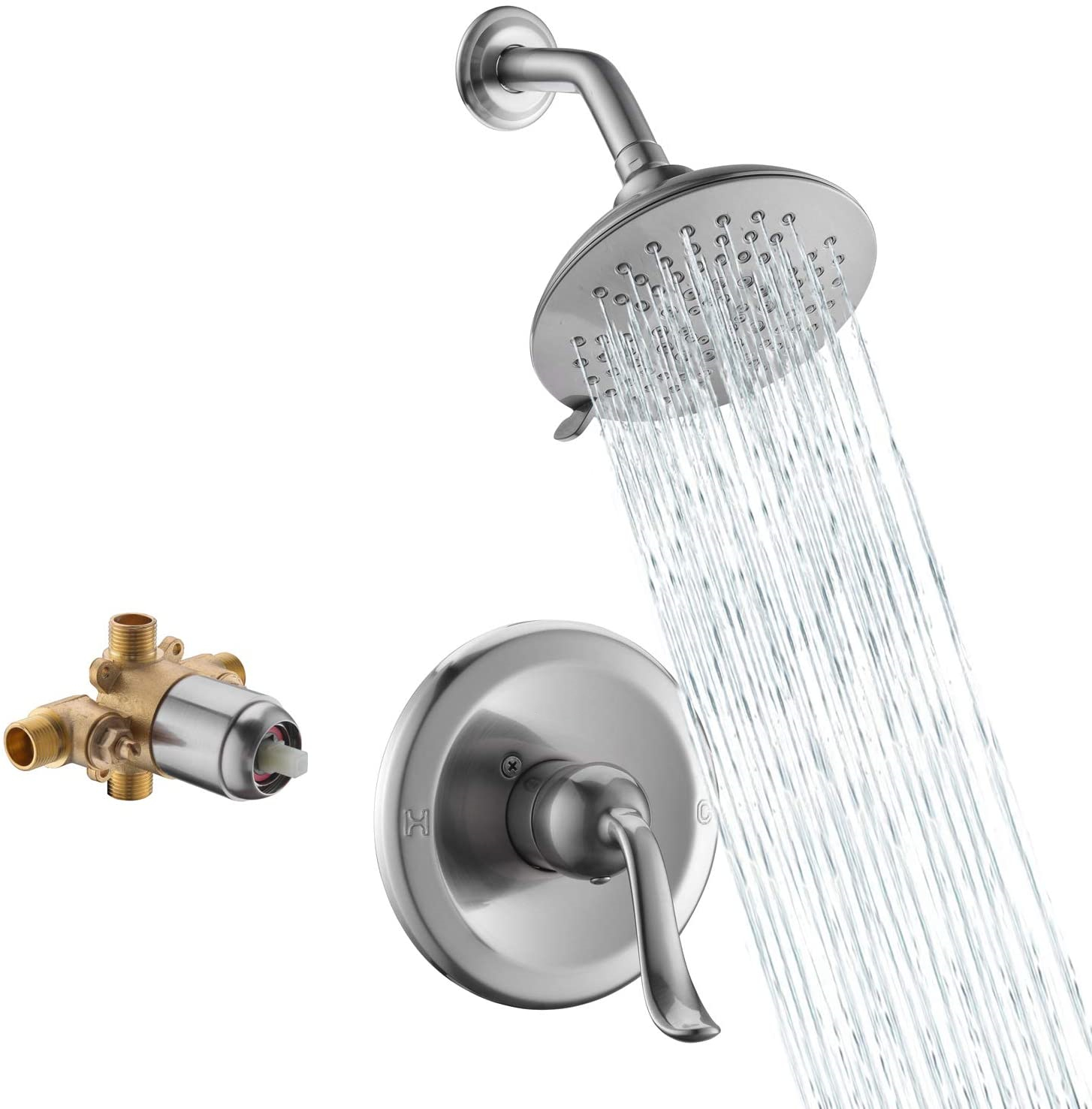 Faucets Bathroom Shower Rain Shower Nickel Chrome Concealed Mixer Rain Shower Set
