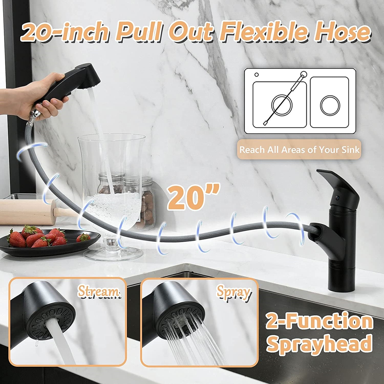 Kitchen Faucets Modern Kitchen Sink Faucet With Pull Kitchen Faucet Spray Head In Black
