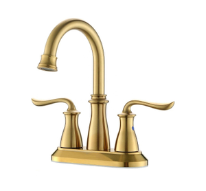 Luxury 4" Minispread Faucet Brushed Gold Faucet Lavatory Basin Faucet Bathroom