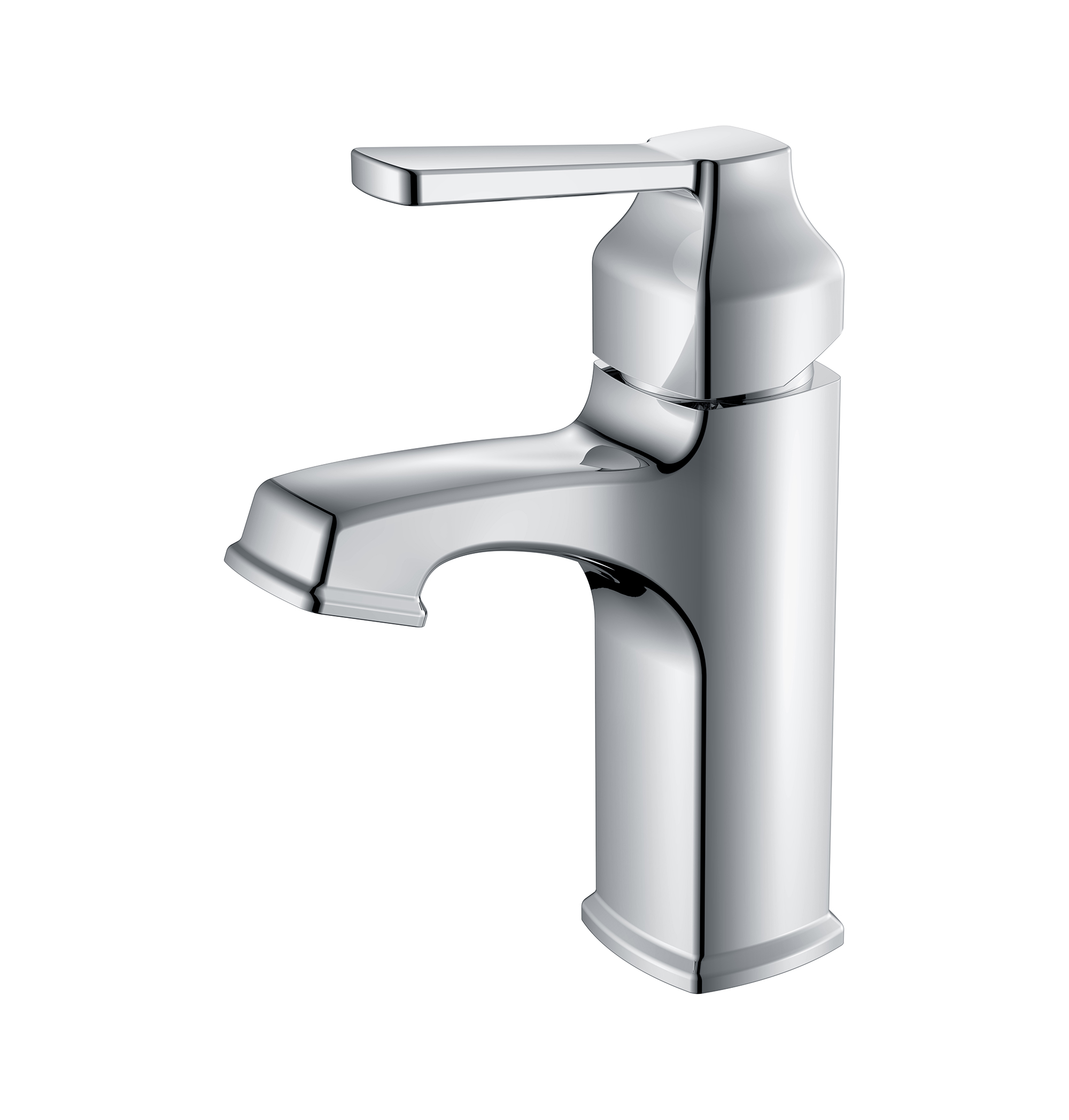 Chrome Classical Square Shape Single Handle Basin Faucet For Bathroom
