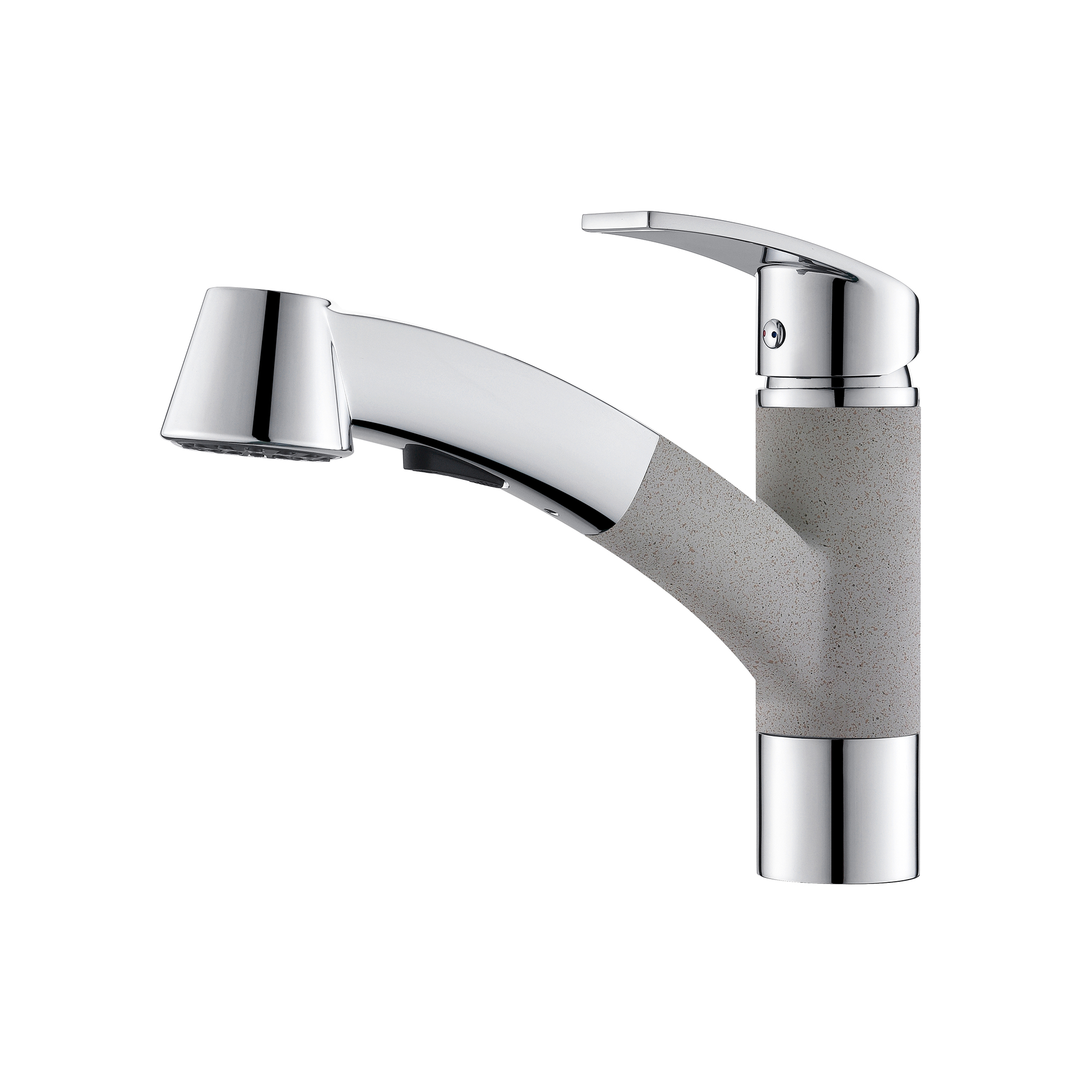 Contemporary Oatmeal Color Single Handle Pull Out Kitchen Faucet