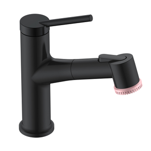 Black Bathroom Faucet Pull-out Bathroom Faucet with Beauty Brush