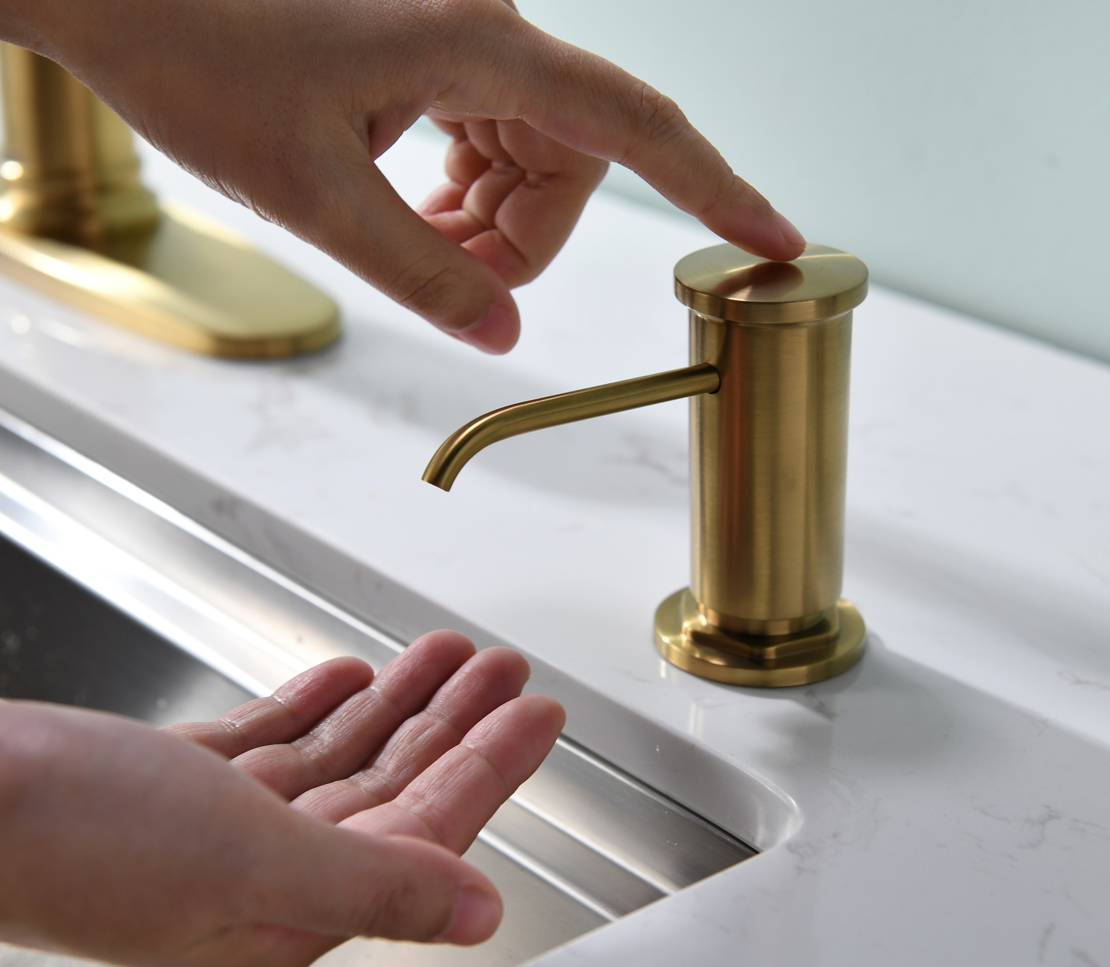 3 Way Household Kitchen Sink Faucet Spray Mixer Sink Kitchen Tap Kitchen Faucet Gold