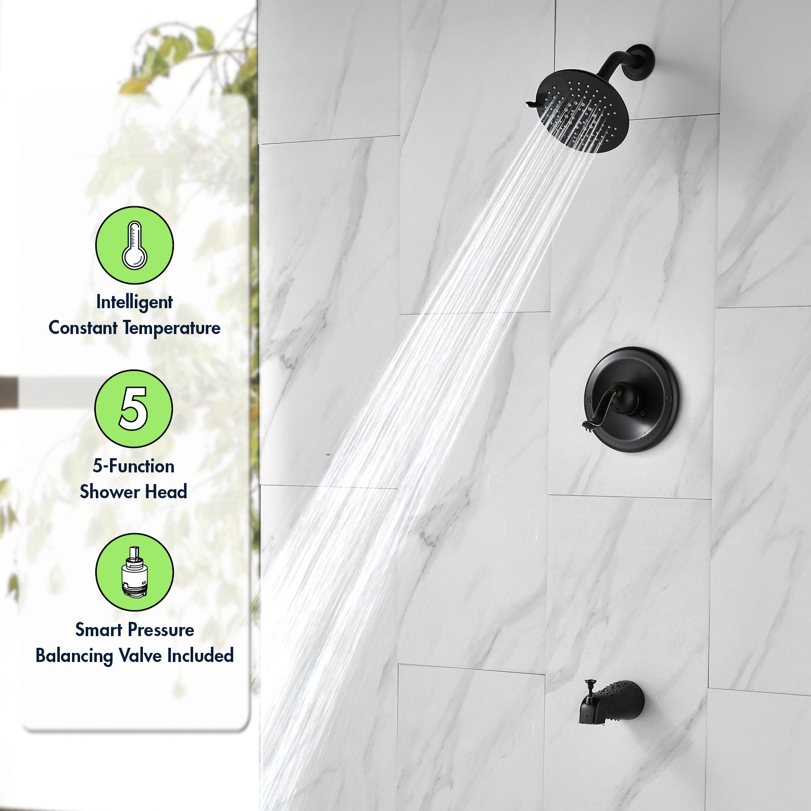 Manufacturer High Standard Washroom Bathroom Rain Shower Set Wall Mounted