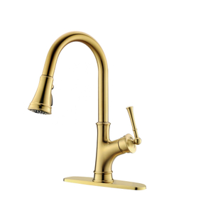 Kitchen Faucet Luxury Hot And Cold Brushed Gold Kitchen Faucet Gooseneck Faucet