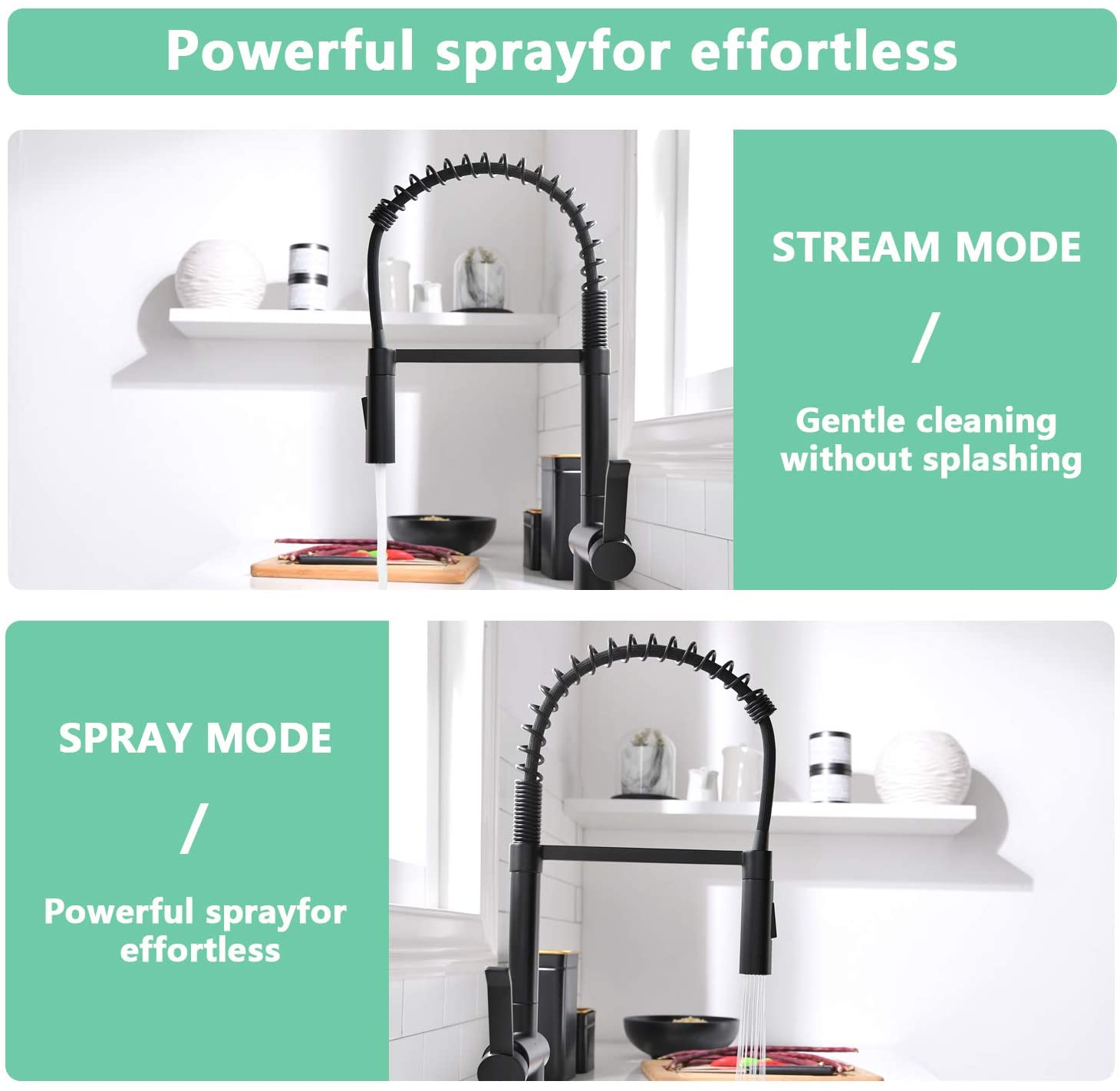 Modern Pull Out Latest Design Stainless Steel Matte Black Pull Down Kitchen Faucet