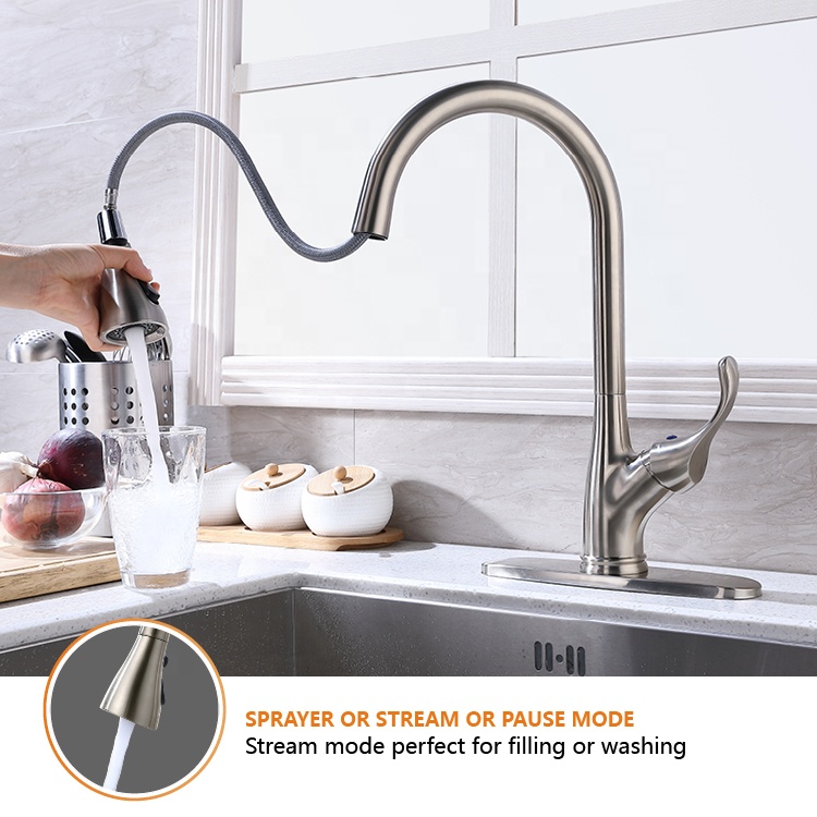 360 Degree Rotatable Faucet Sprayer Kitchen Faucet CUPC Pull-Down Kitchen Sink Faucet
