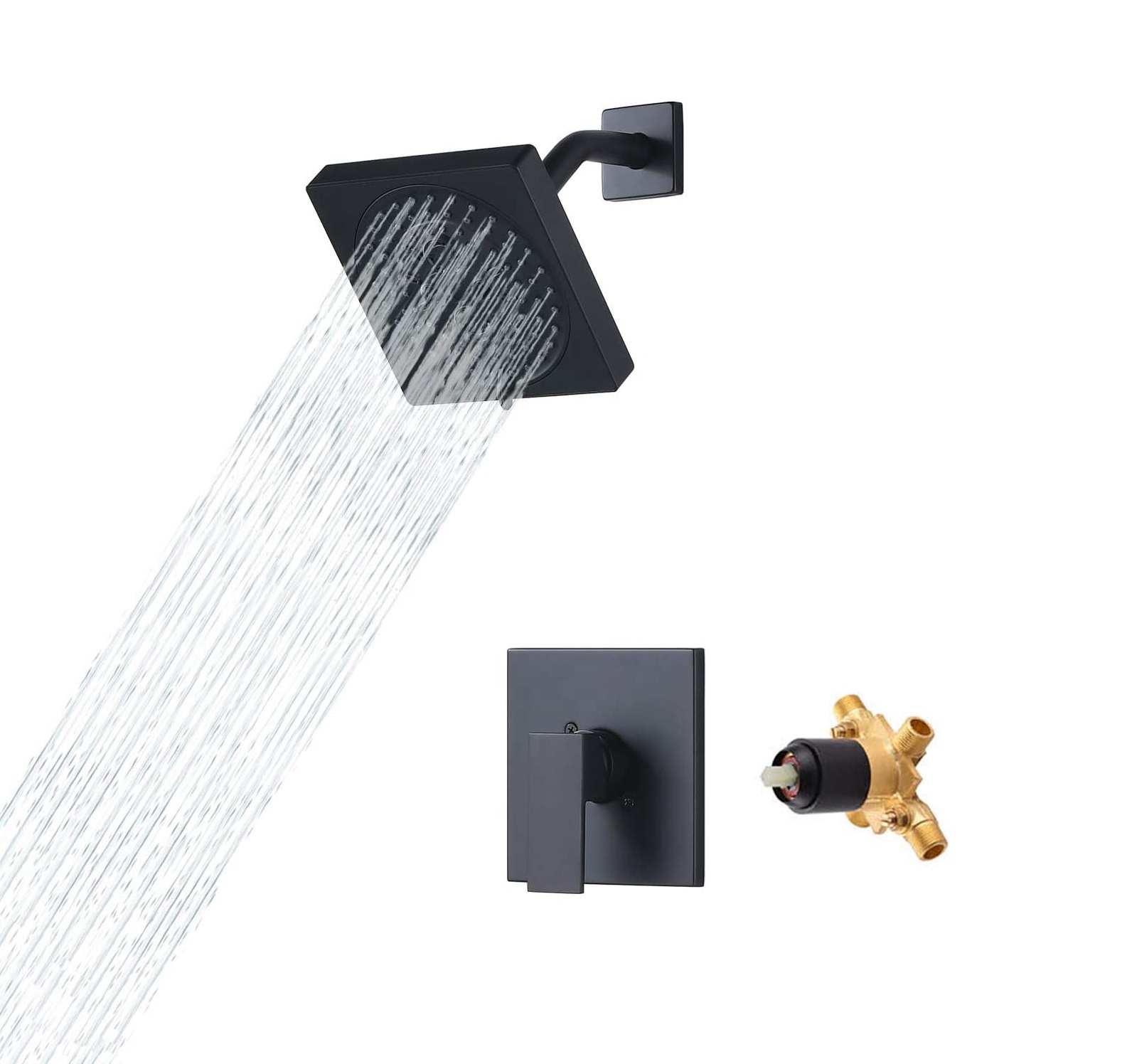 Black Concealed Shower Bath Faucet Hidden Shower Faucet Shower Faucet Set Rain